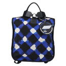 CHANEL Airline Backpack Nylon Blue Silver CC Auth ka7106V-3
