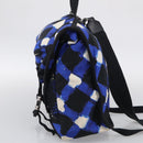 CHANEL Airline Backpack Nylon Blue Silver CC Auth ka7106V-5