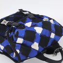 CHANEL Airline Backpack Nylon Blue Silver CC Auth ka7106V-6