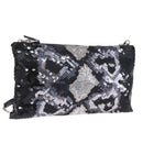 Miu Miu Shoulder Bag Sequin Black Silver Auth ka7107V-1