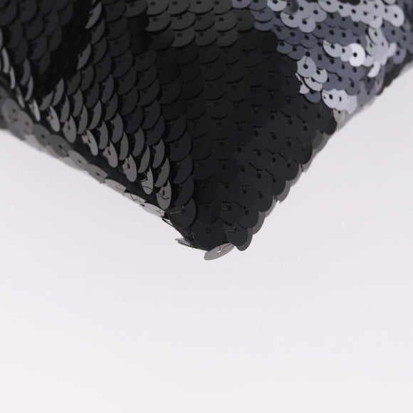 Miu Miu Shoulder Bag Sequin Black Silver Auth ka7107V