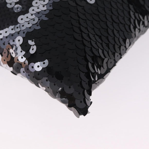 Miu Miu Shoulder Bag Sequin Black Silver Auth ka7107V