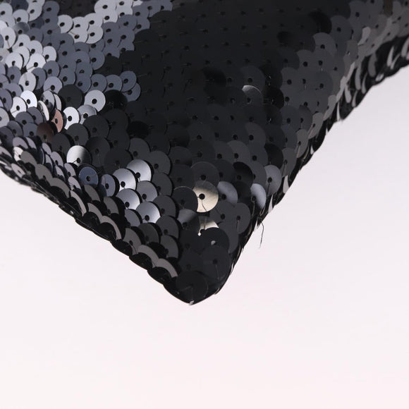 Miu Miu Shoulder Bag Sequin Black Silver Auth ka7107V