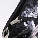 Miu Miu Shoulder Bag Sequin Black Silver Auth ka7107V-15