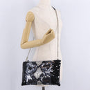 Miu Miu Shoulder Bag Sequin Black Silver Auth ka7107V-23