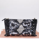Miu Miu Shoulder Bag Sequin Black Silver Auth ka7107V-24