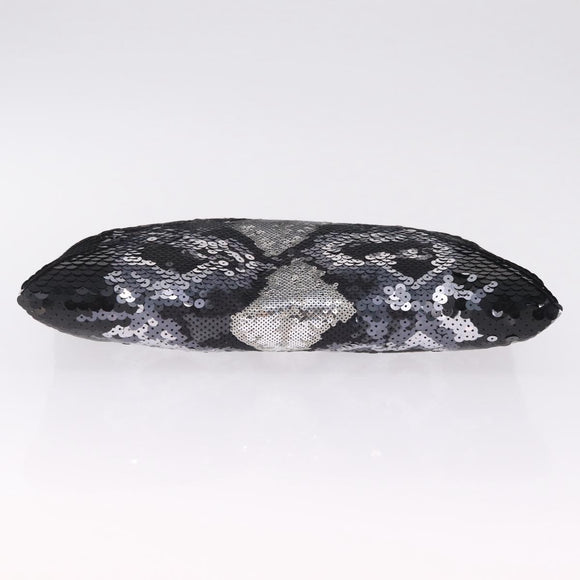 Miu Miu Shoulder Bag Sequin Black Silver Auth ka7107V