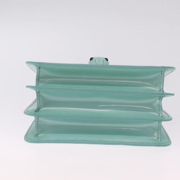 BVLGARI Serpenti Forever Top Handle Bag Patent Leather 2way Green Auth ka7108M