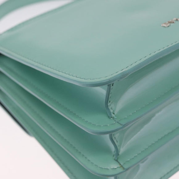 BVLGARI Serpenti Forever Top Handle Bag Patent Leather 2way Green Auth ka7108M