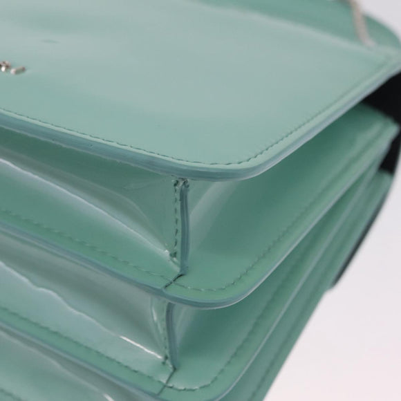 BVLGARI Serpenti Forever Top Handle Bag Patent Leather 2way Green Auth ka7108M