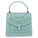 BVLGARI Serpenti Forever Top Handle Bag Patent Leather 2way Green Auth ka7108M-2
