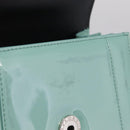 BVLGARI Serpenti Forever Top Handle Bag Patent Leather 2way Green Auth ka7108M-22