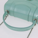 BVLGARI Serpenti Forever Top Handle Bag Patent Leather 2way Green Auth ka7108M-7