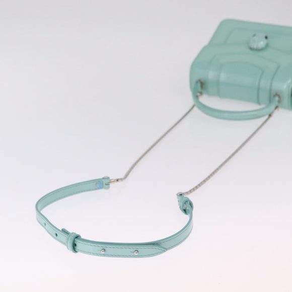 BVLGARI Serpenti Forever Top Handle Bag Patent Leather 2way Green Auth ka7108M