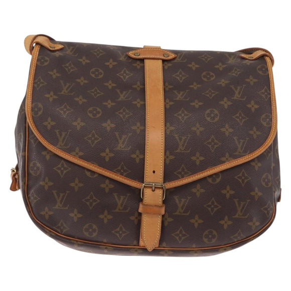 LOUIS VUITTON Monogram Saumur 35 Shoulder Bag M42254 LV Auth ka7109A