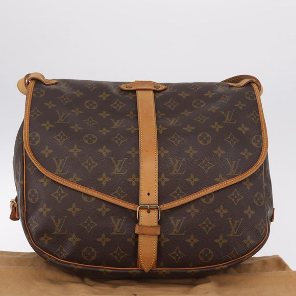 LOUIS VUITTON Monogram Saumur 35 Shoulder Bag M42254 LV Auth ka7109A