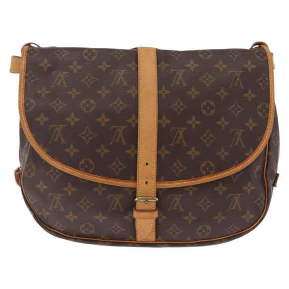 LOUIS VUITTON Monogram Saumur 35 Shoulder Bag M42254 LV Auth ka7109A