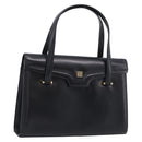 GIVENCHY Hand Bag Leather Black Gold Auth ka7111-1