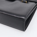 GIVENCHY Hand Bag Leather Black Gold Auth ka7111-10