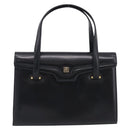 GIVENCHY Hand Bag Leather Black Gold Auth ka7111-2