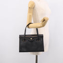 GIVENCHY Hand Bag Leather Black Gold Auth ka7111-22