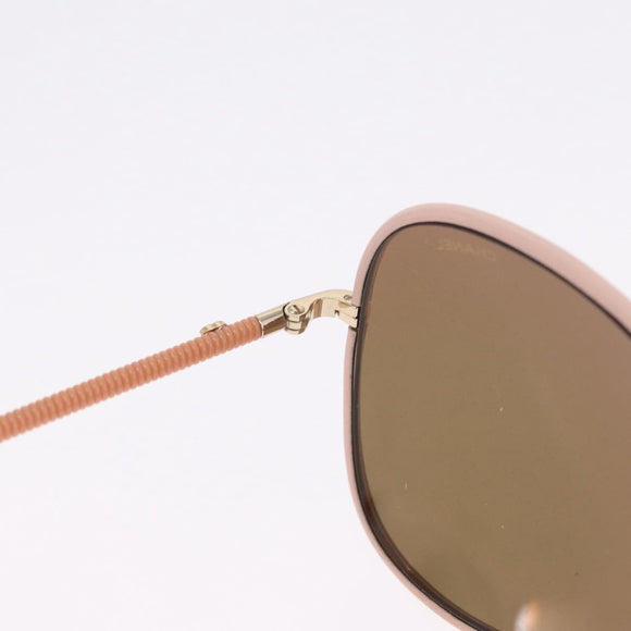 CHANEL Sunglasses Plastic Pink Gold CC Auth ka7113