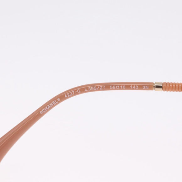 CHANEL Sunglasses Plastic Pink Gold CC Auth ka7113