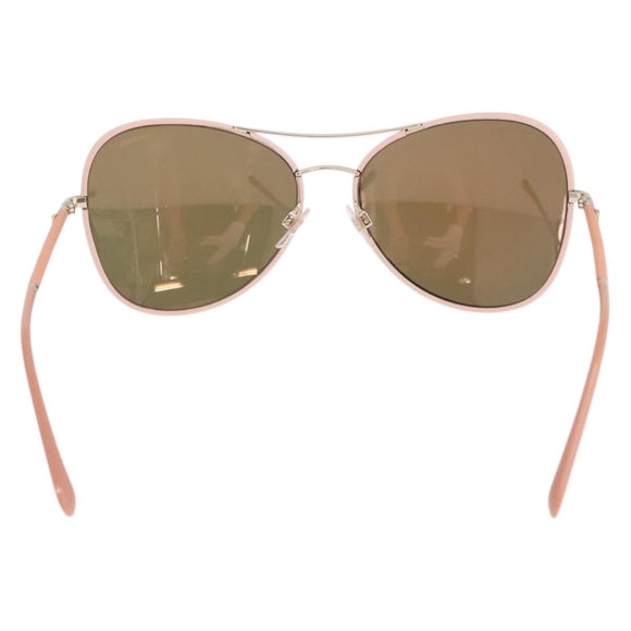 CHANEL Sunglasses Plastic Pink Gold CC Auth ka7113