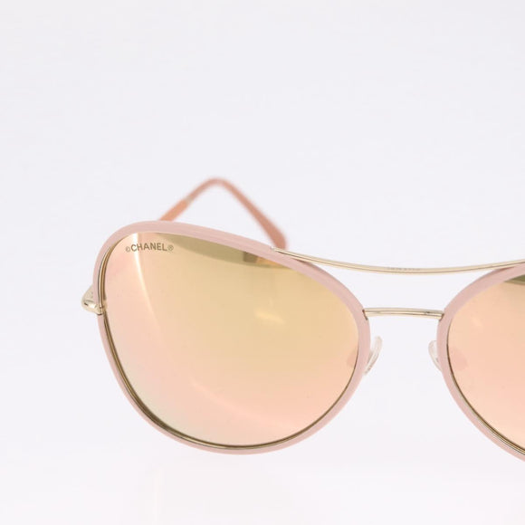 CHANEL Sunglasses Plastic Pink Gold CC Auth ka7113