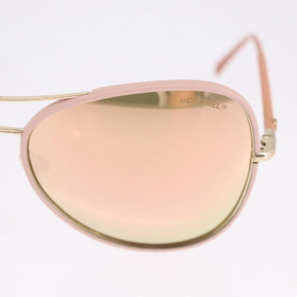 CHANEL Sunglasses Plastic Pink Gold CC Auth ka7113