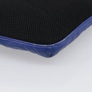 FENDI Zucca Canvas Waist Bag Leather Blue Silver Auth ka7114-13