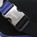 FENDI Zucca Canvas Waist Bag Leather Blue Silver Auth ka7114-18