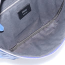 FENDI Zucca Canvas Waist Bag Leather Blue Silver Auth ka7114-20