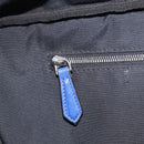 FENDI Zucca Canvas Waist Bag Leather Blue Silver Auth ka7114-23