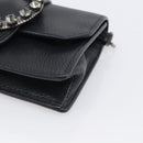 Miu Miu Madras Shoulder Bag Leather Black Silver Auth ka7115M-10