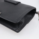 Miu Miu Madras Shoulder Bag Leather Black Silver Auth ka7115M-12