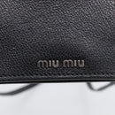 Miu Miu Madras Shoulder Bag Leather Black Silver Auth ka7115M-14