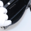 Miu Miu Madras Shoulder Bag Leather Black Silver Auth ka7115M-18