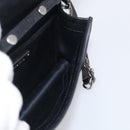 Miu Miu Madras Shoulder Bag Leather Black Silver Auth ka7115M-19