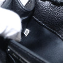 Miu Miu Madras Shoulder Bag Leather Black Silver Auth ka7115M-22