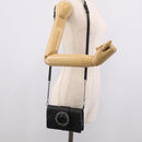 Miu Miu Madras Shoulder Bag Leather Black Silver Auth ka7115M-24