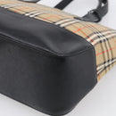 BURBERRY Nova Check Hand Bag Canvas Beige Gold Auth ka7117-10