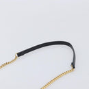 FENDI Mini Baguette Shoulder Bag Leather 2way Black Gold Auth ka7118A-11