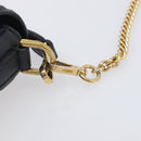 FENDI Mini Baguette Shoulder Bag Leather 2way Black Gold Auth ka7118A-13