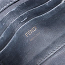 FENDI Mini Baguette Shoulder Bag Leather 2way Black Gold Auth ka7118A-23