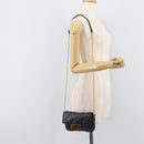 FENDI Mini Baguette Shoulder Bag Leather 2way Black Gold Auth ka7118A-29