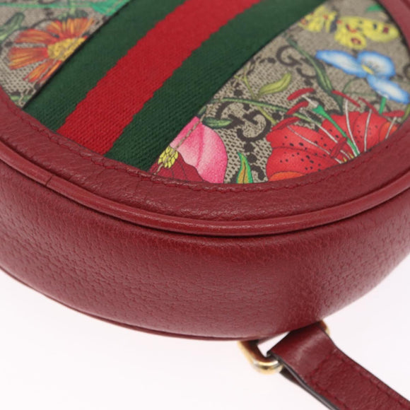 GUCCI GG Supreme Ophidia Web Sherry Line Backpack PVC Beige 598661 Auth ka7119M