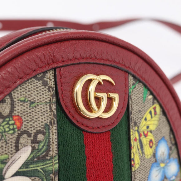 GUCCI GG Supreme Ophidia Web Sherry Line Backpack PVC Beige 598661 Auth ka7119M