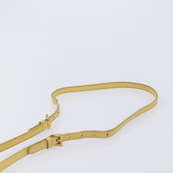 PRADA Hand Bag Safiano Leather 2way Yellow Gold Auth ka7120