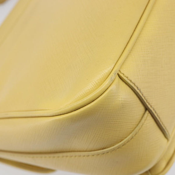 PRADA Hand Bag Safiano Leather 2way Yellow Gold Auth ka7120